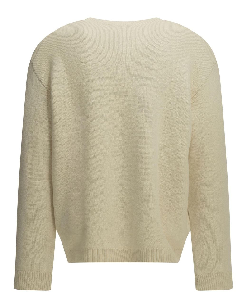 Maison Kitsuné Natural Maison Kitsuné "Fox Head Milano" Crew-Neck Sweater for men