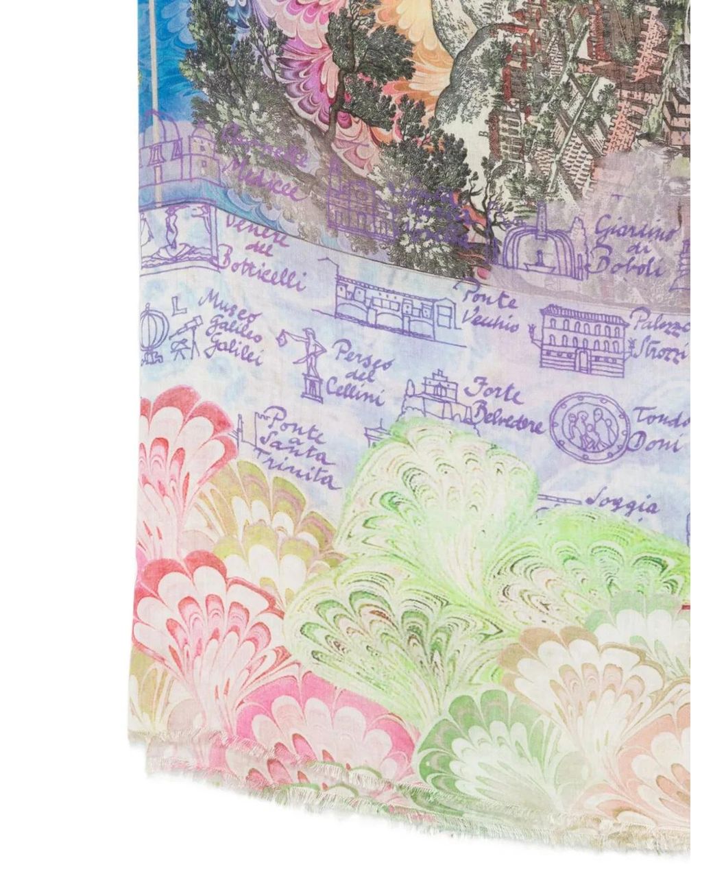 Faliero Sarti White Fiorentina Silk Blend Stole