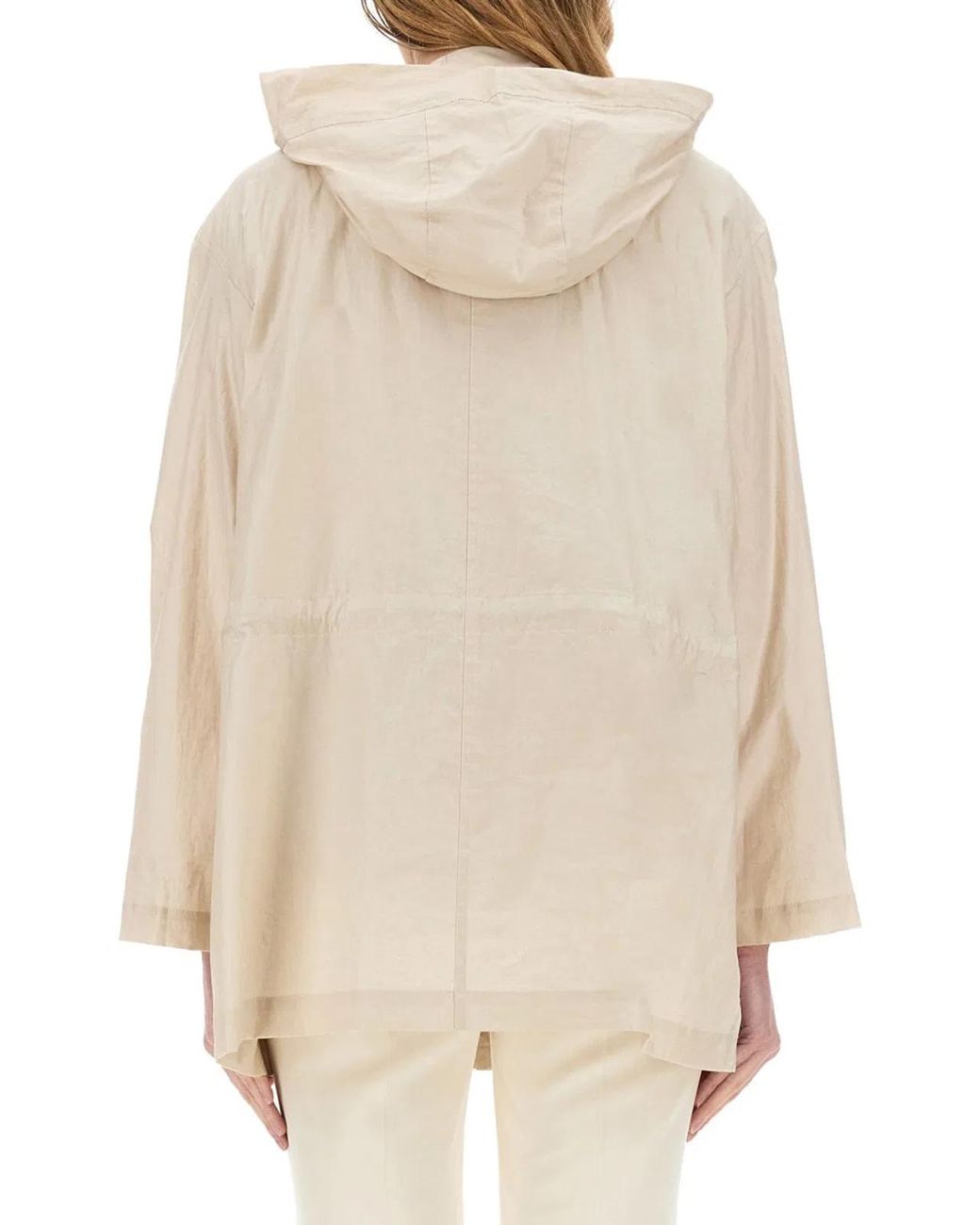 Fay Natural Linen And Cotton Canvas Parka