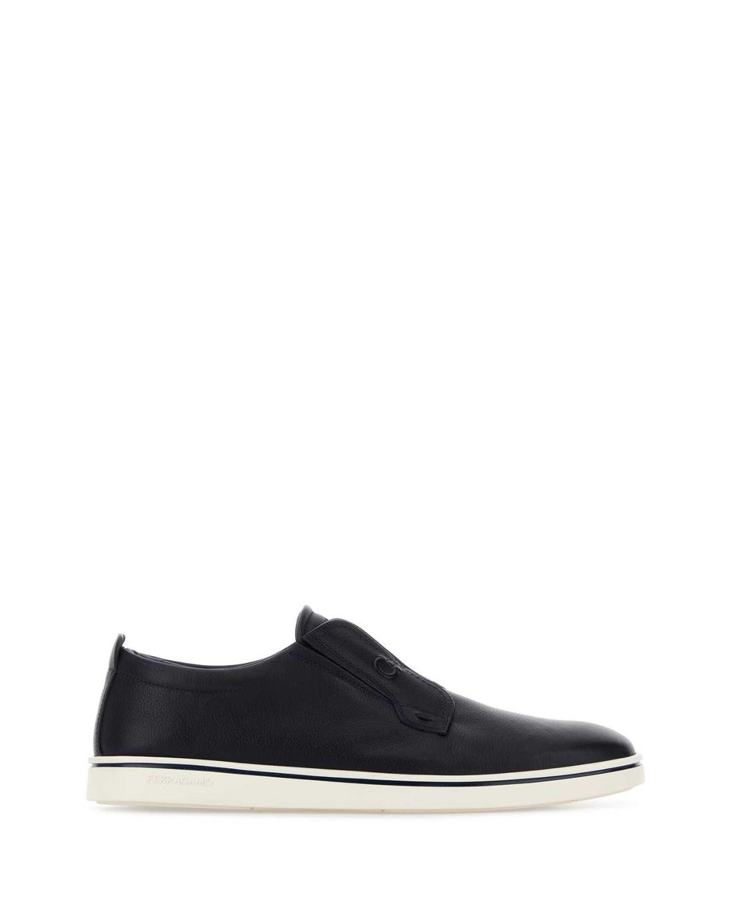 Ferragamo Black Alfie Leather Slip-On Loafers for men