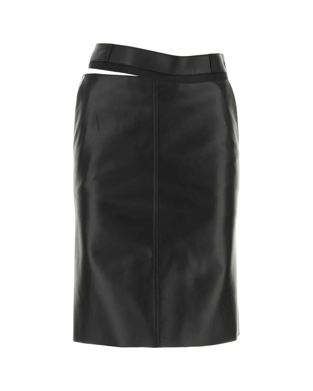 Fendi Black Leather Skirt
