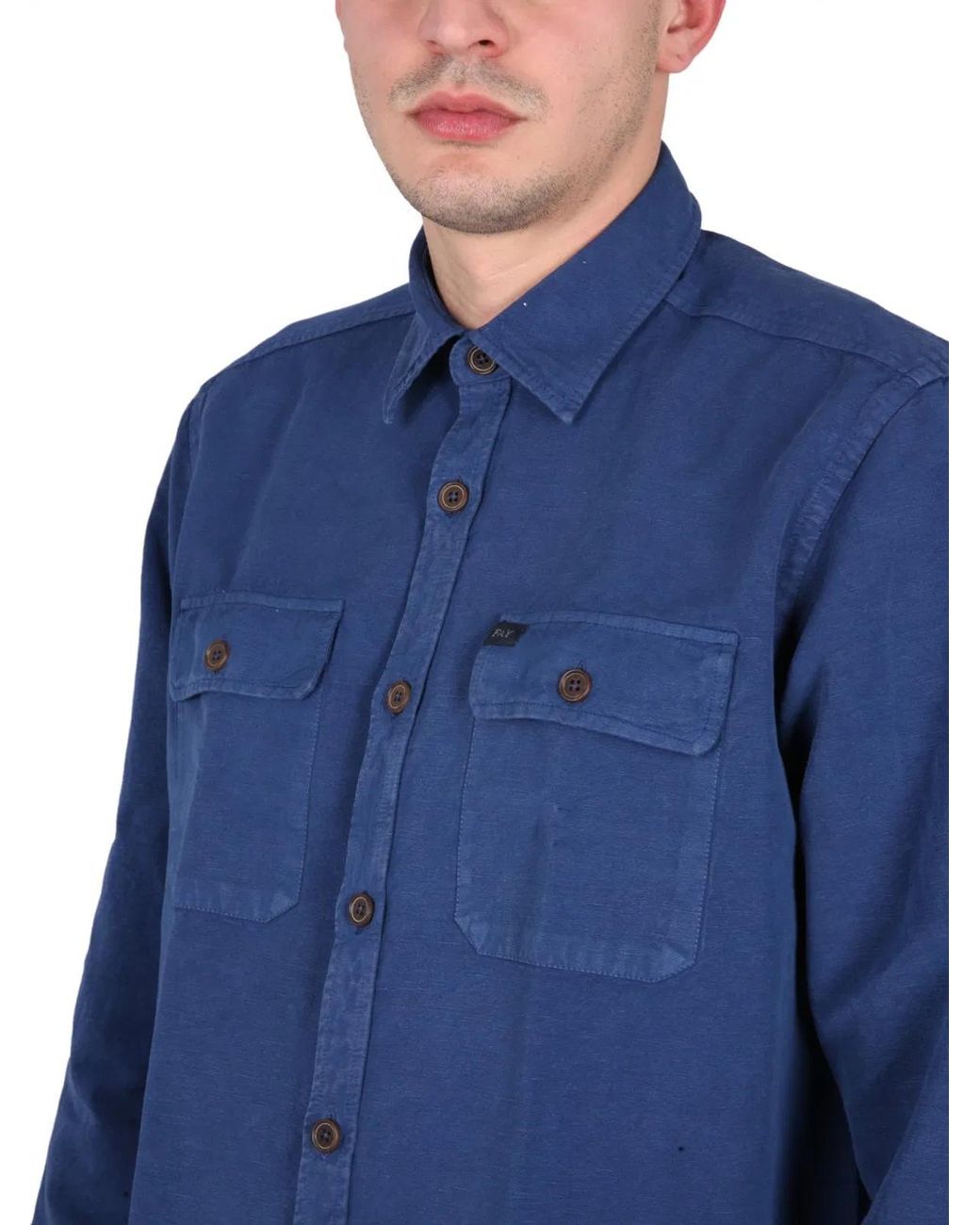Fay Blue Shirt With Pockets for men