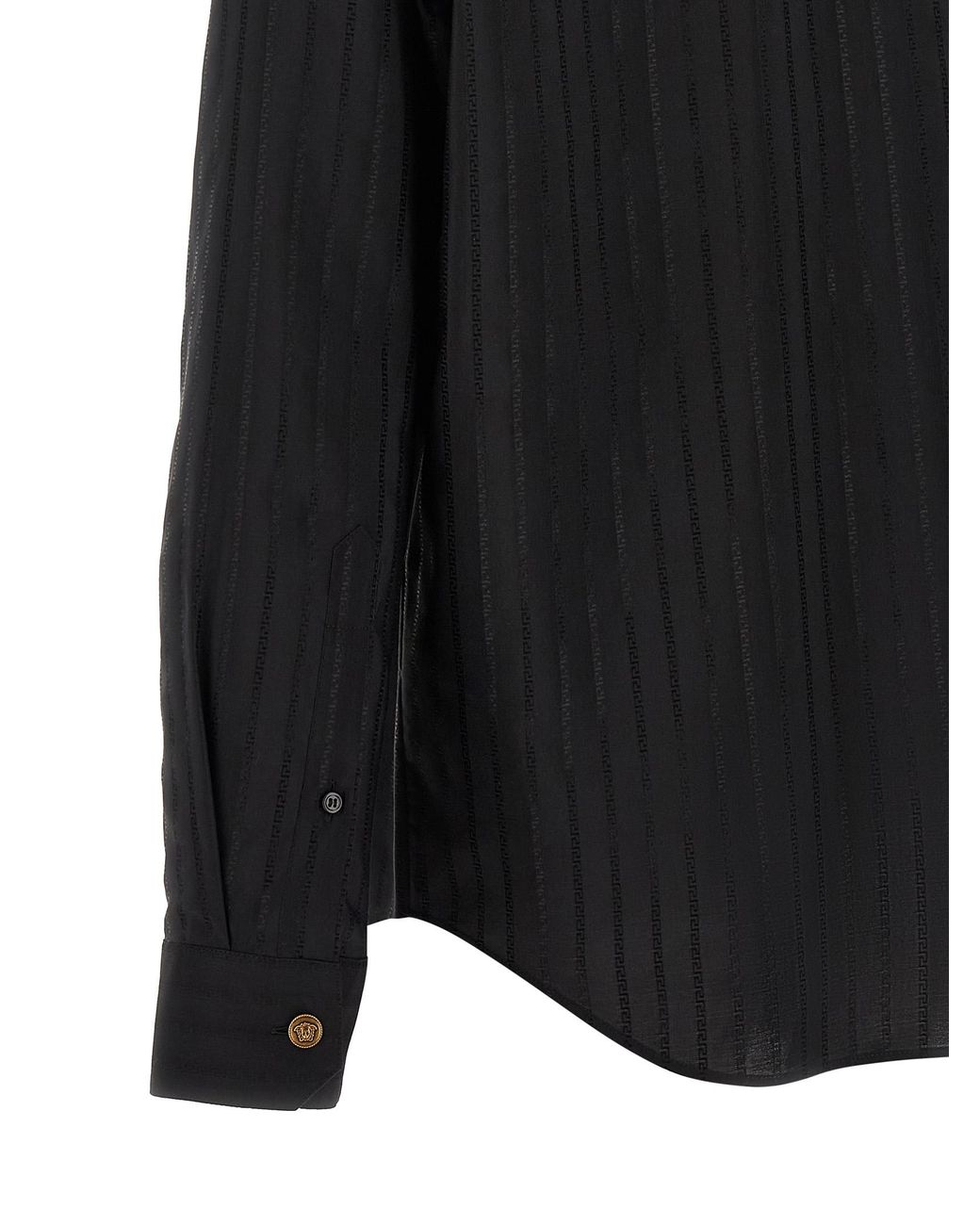 Versace Black Jacquard Silk Shirt for men