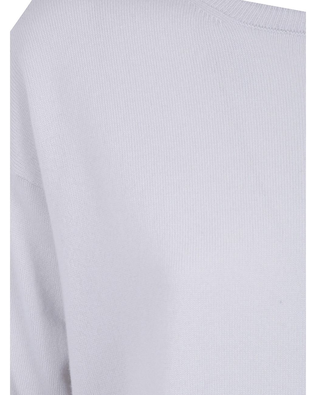 Rossopuro White Long Sleeved Boat Neckline Over Sweater