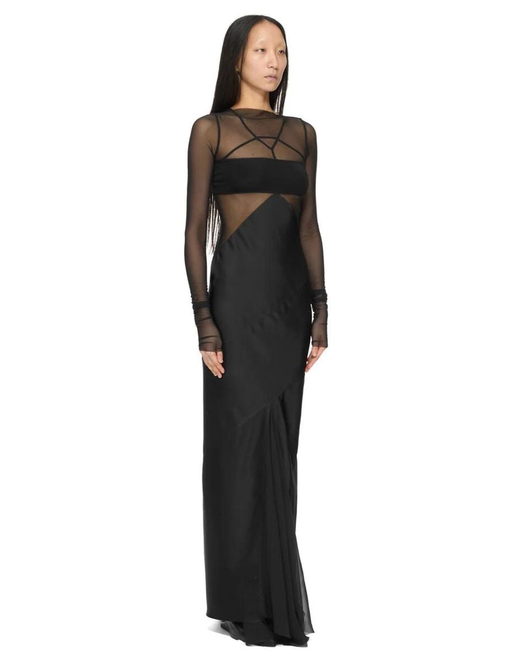 Rick Owens Black Combo Maxi Dress
