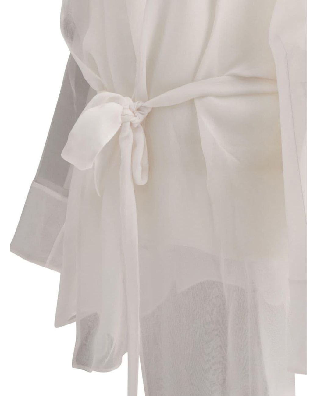 Max Mara White Silk Chiffon Jacket