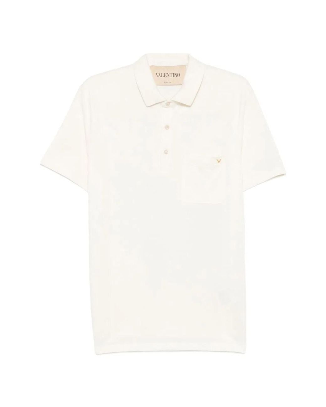 Valentino White Vgold Cotton Polo Shirt for men