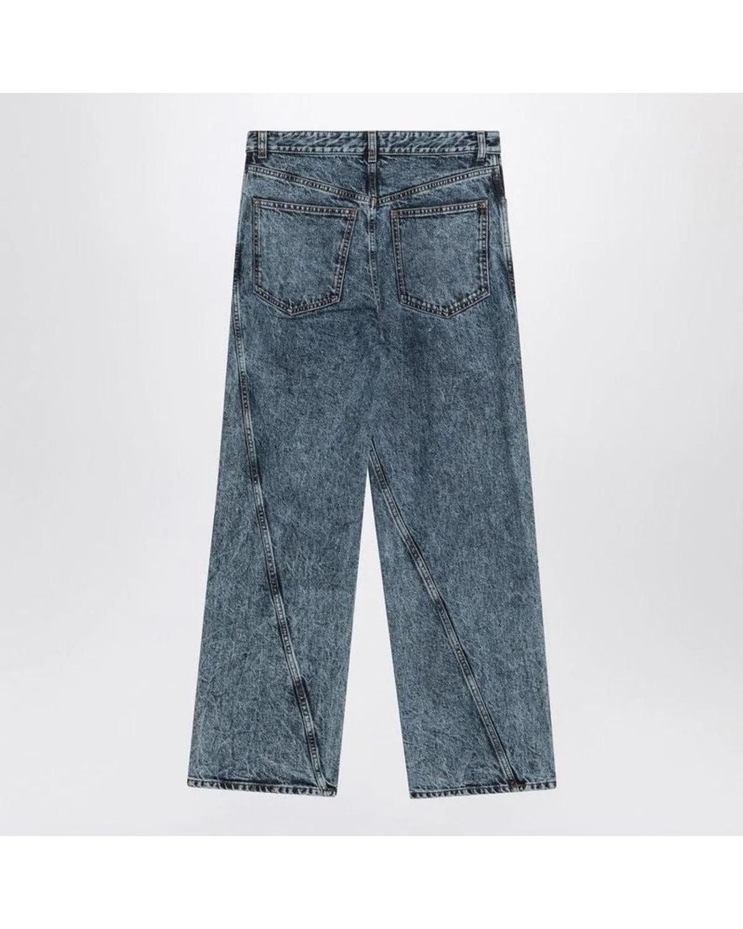 Alaïa Blue Alaia Twisted Stonewashed Denim Jeans