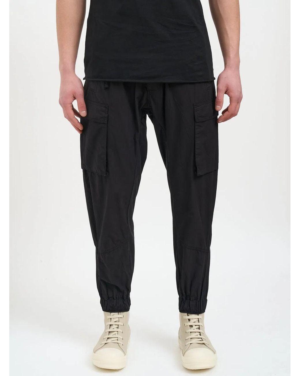 Thom Krom Black Cargo Jogger Pants for men