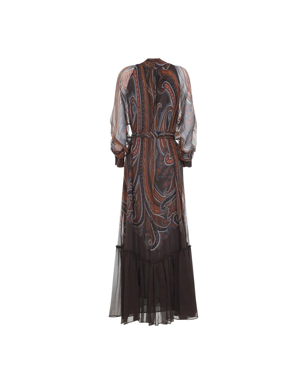 Etro Brown Dark Silk Long Dress