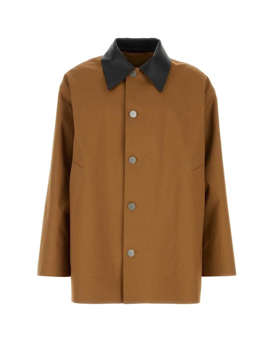 Jil Sander Brown Caramel Cotton Trench Coat for men