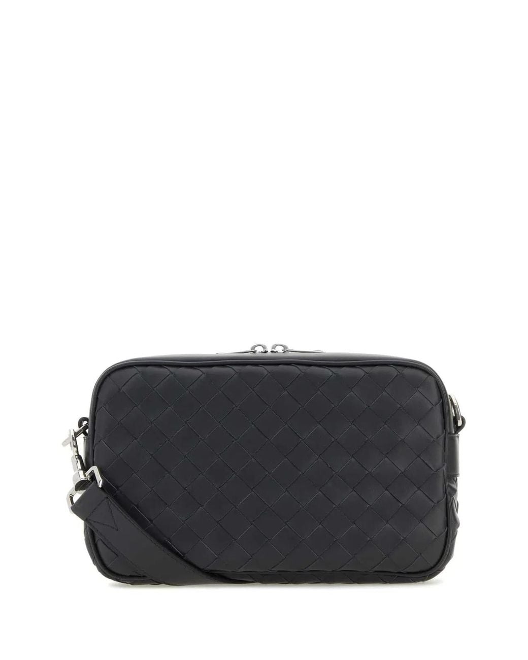 Bottega Veneta Black Small Intrecciato Camera Bag for men
