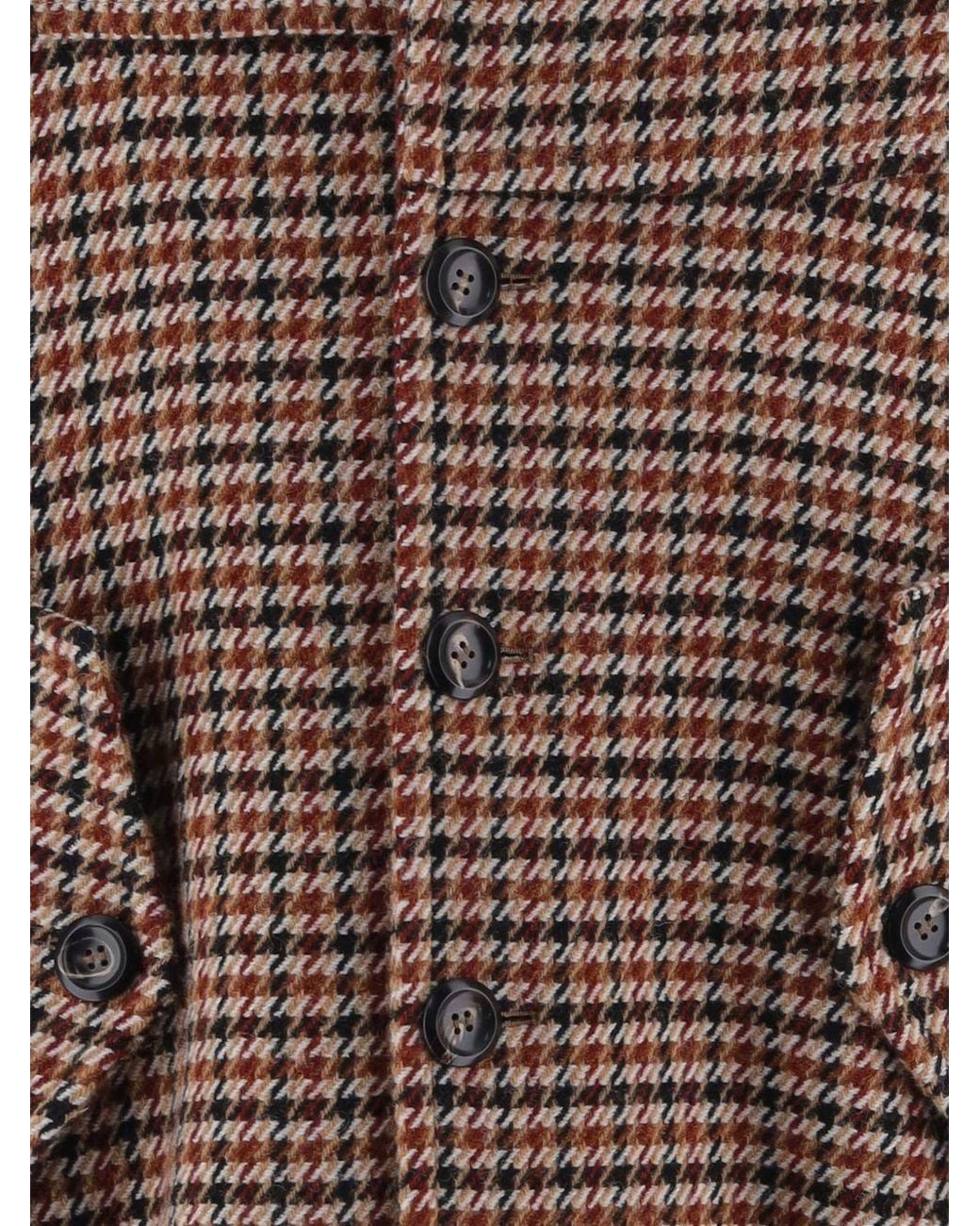 Emporio Armani Brown Wool Caban Coat for men