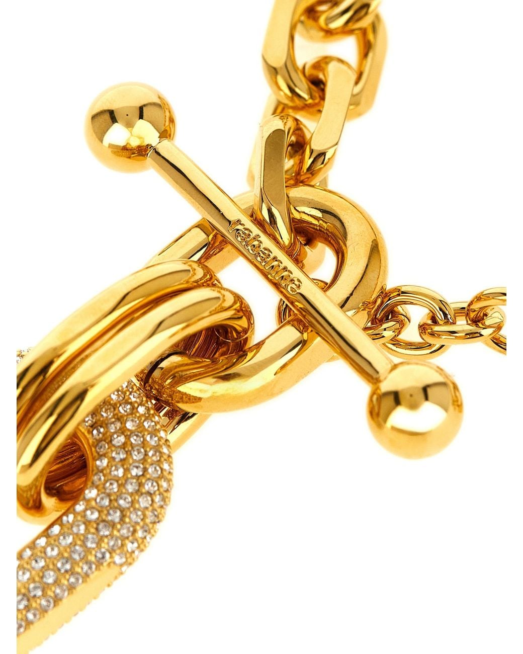 Rabanne Metallic Necklace With Crystal Pendant
