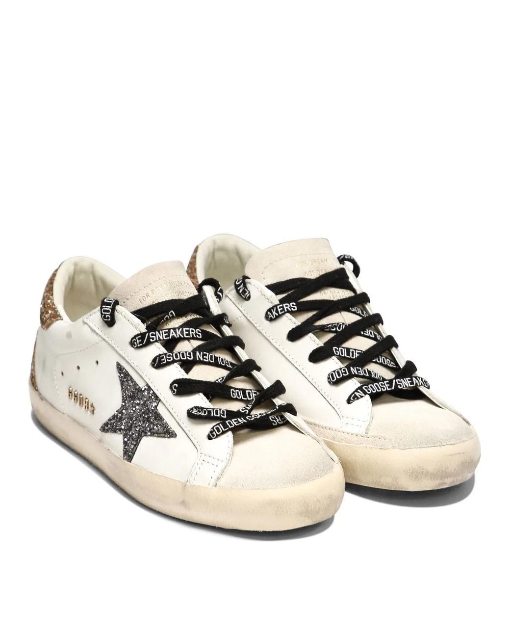 Golden Goose Deluxe Brand White "Super Star" Low Sneakers
