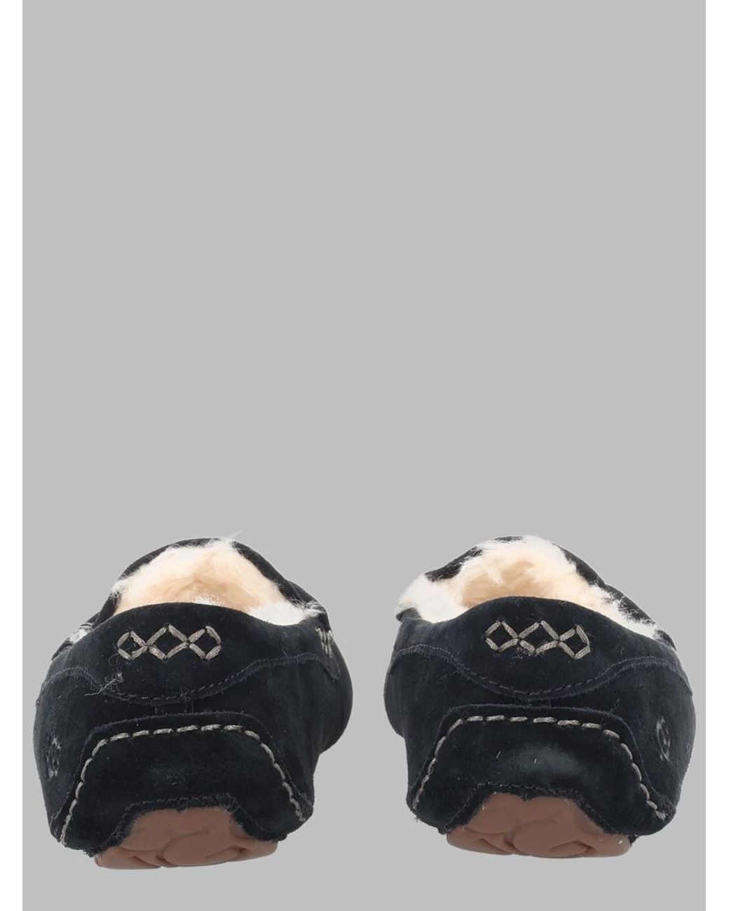 Ugg Black Sheepskin-Trim Loafers