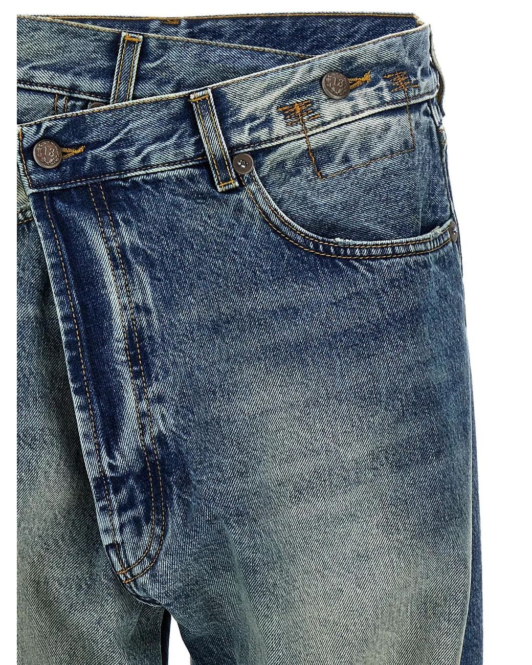 R13 Blue Cross Over' Jeans