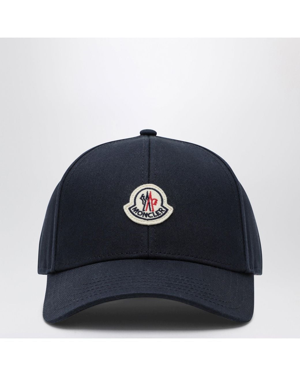 Moncler Blue Baseball Cap With Front Patch for men
