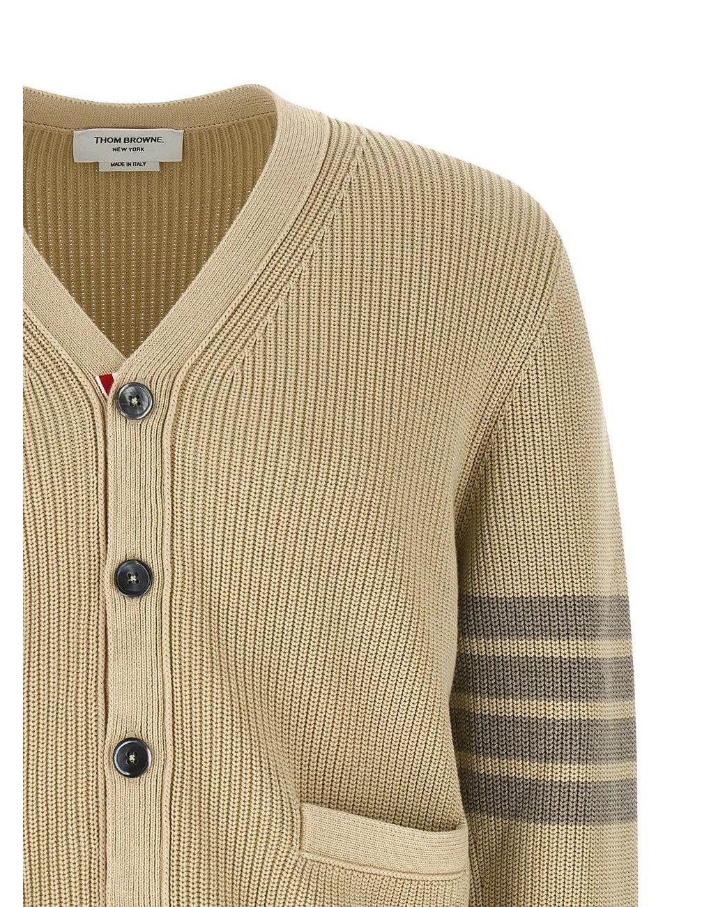Thom Browne Natural 'Garment Dye' Cardigan for men