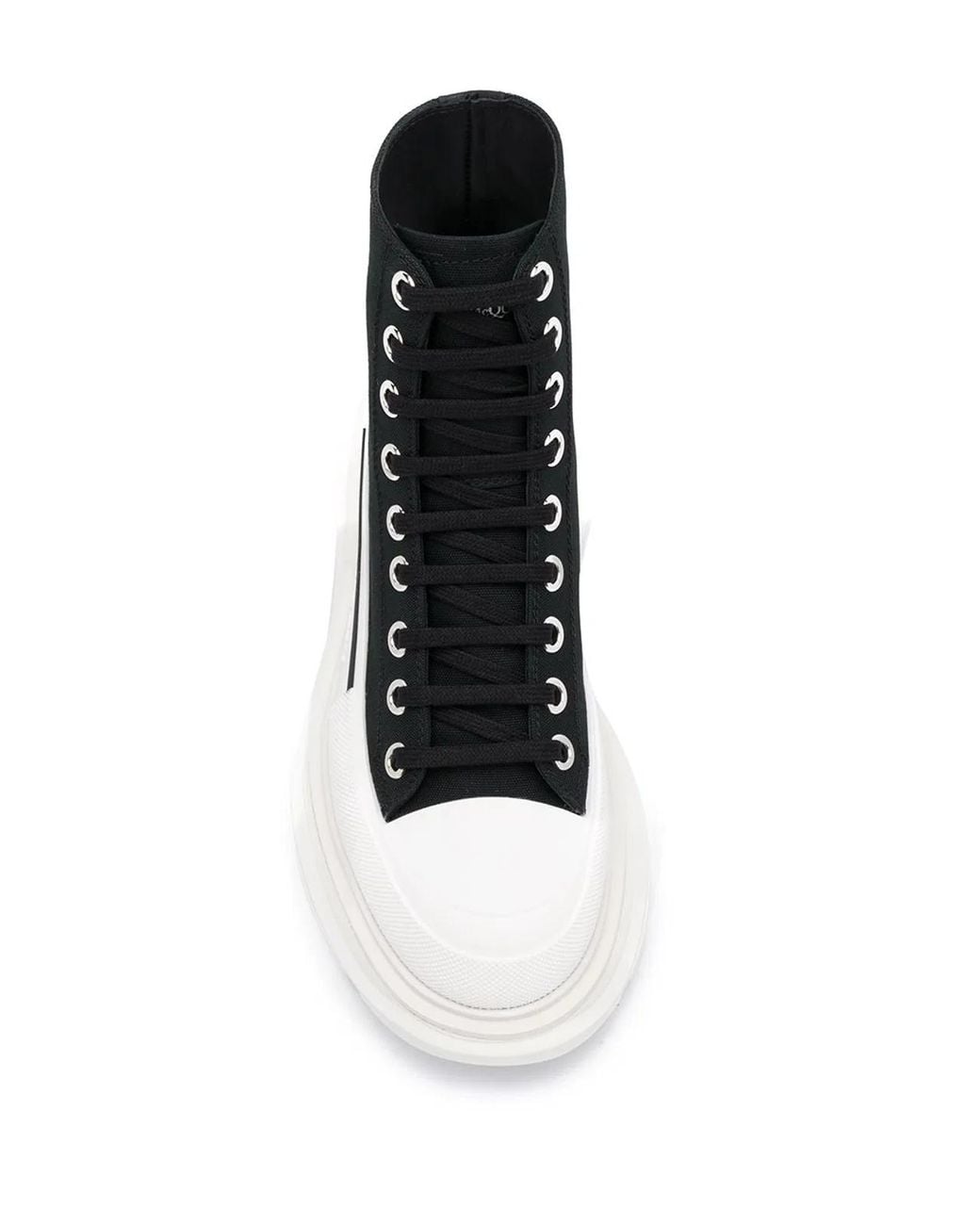 McQueen Black Tread Slick Ankle Boots