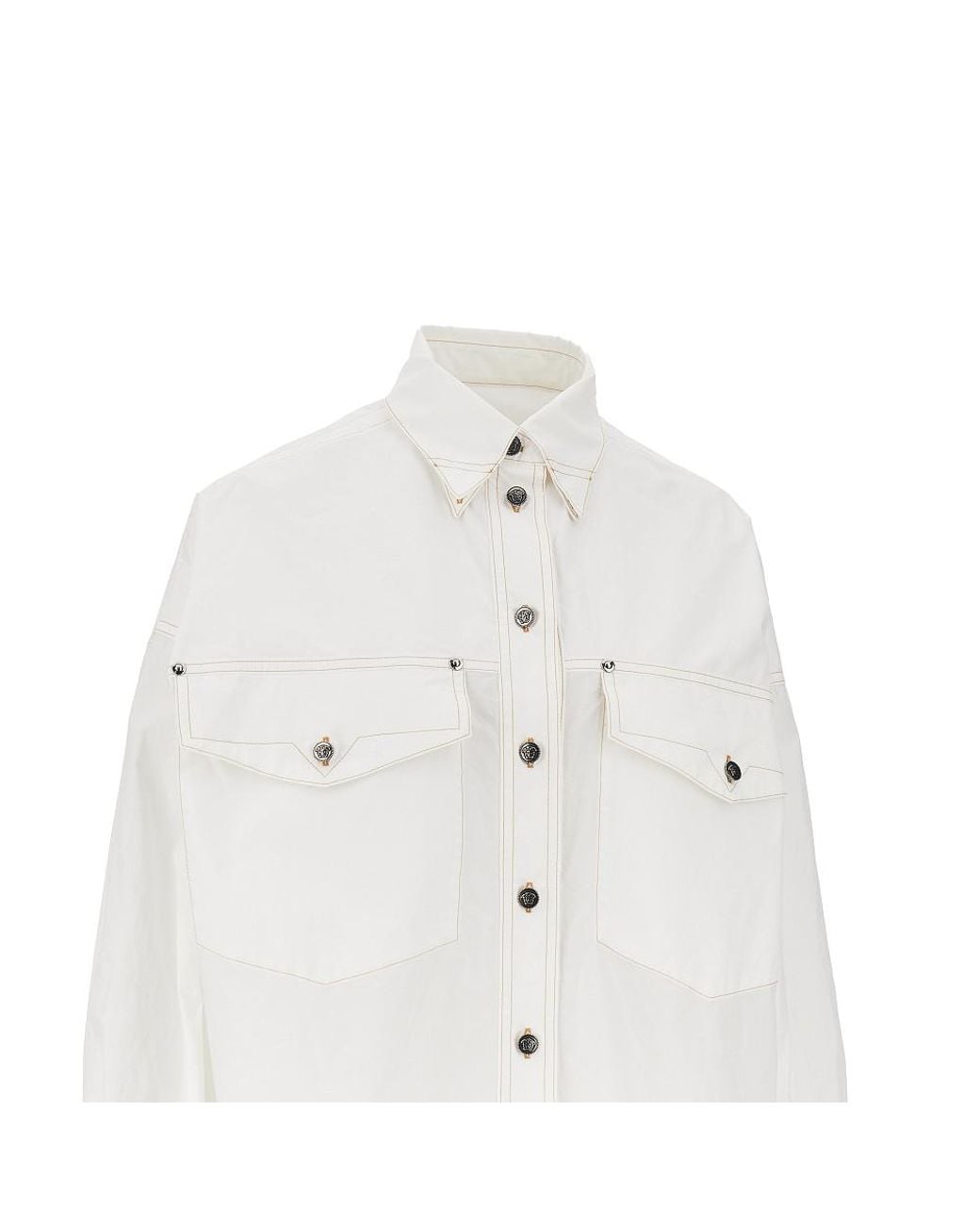 Versace White Cotton Poplin Shirt