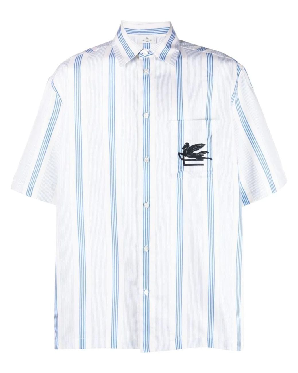 Etro Blue Shirt With Logo for men