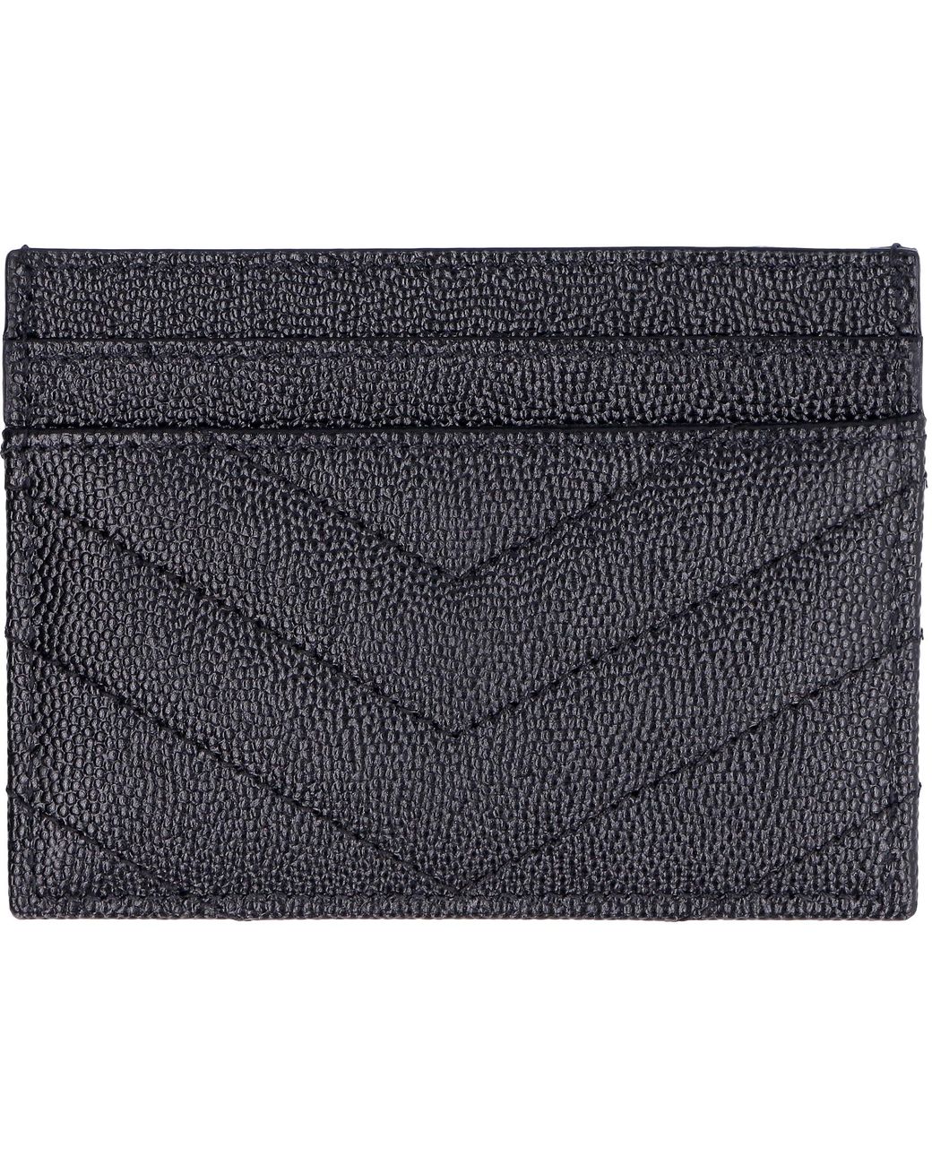Saint Laurent Black Logo Detail Leather Card Holder