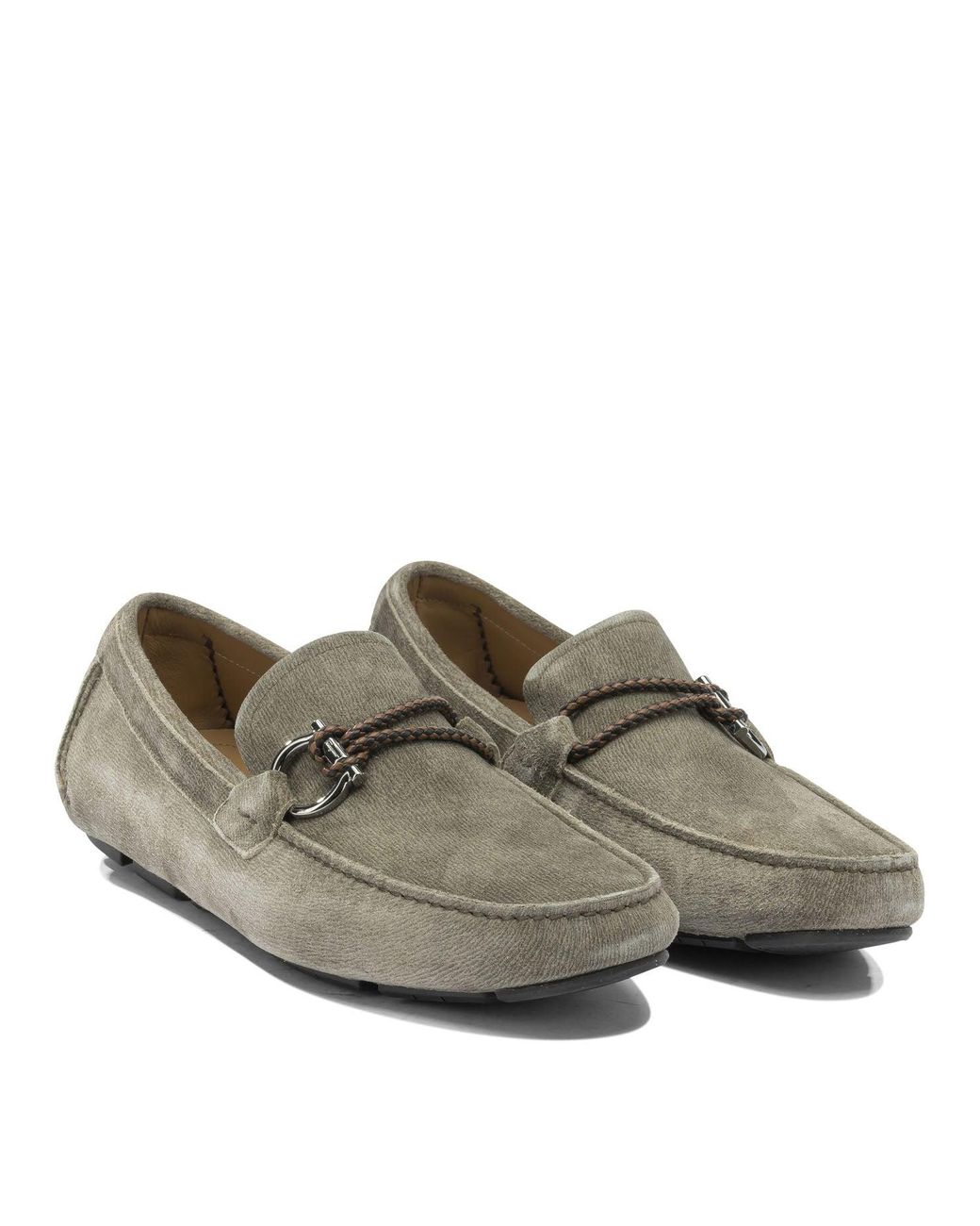 Ferragamo Gray "Driver" Loafers for men