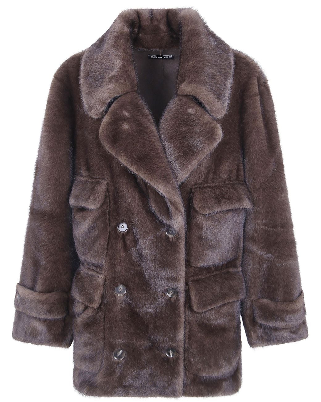 DR. HOPE Brown Fake Fur Coat