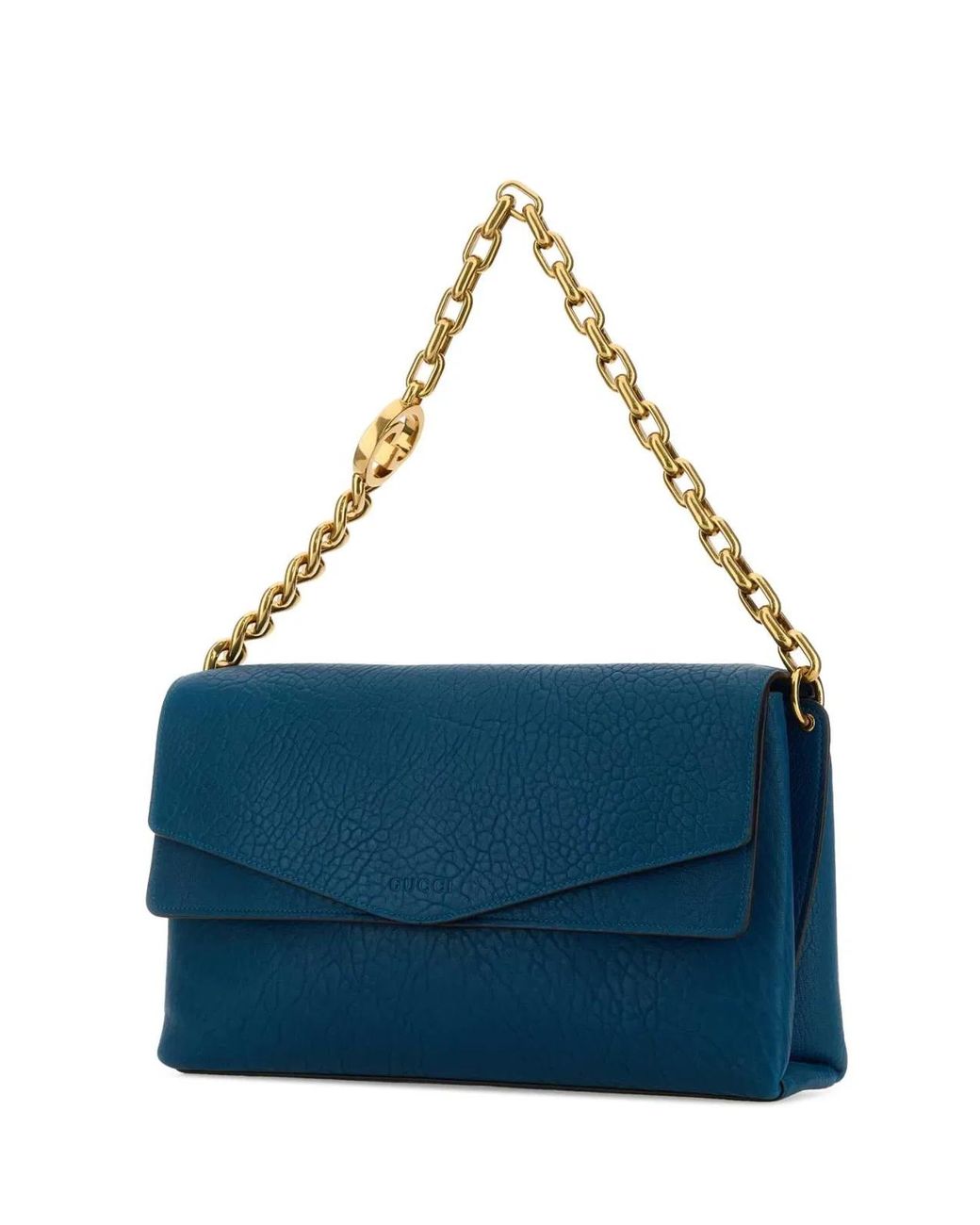 Gucci Blue Leather Large Shoulder Bag