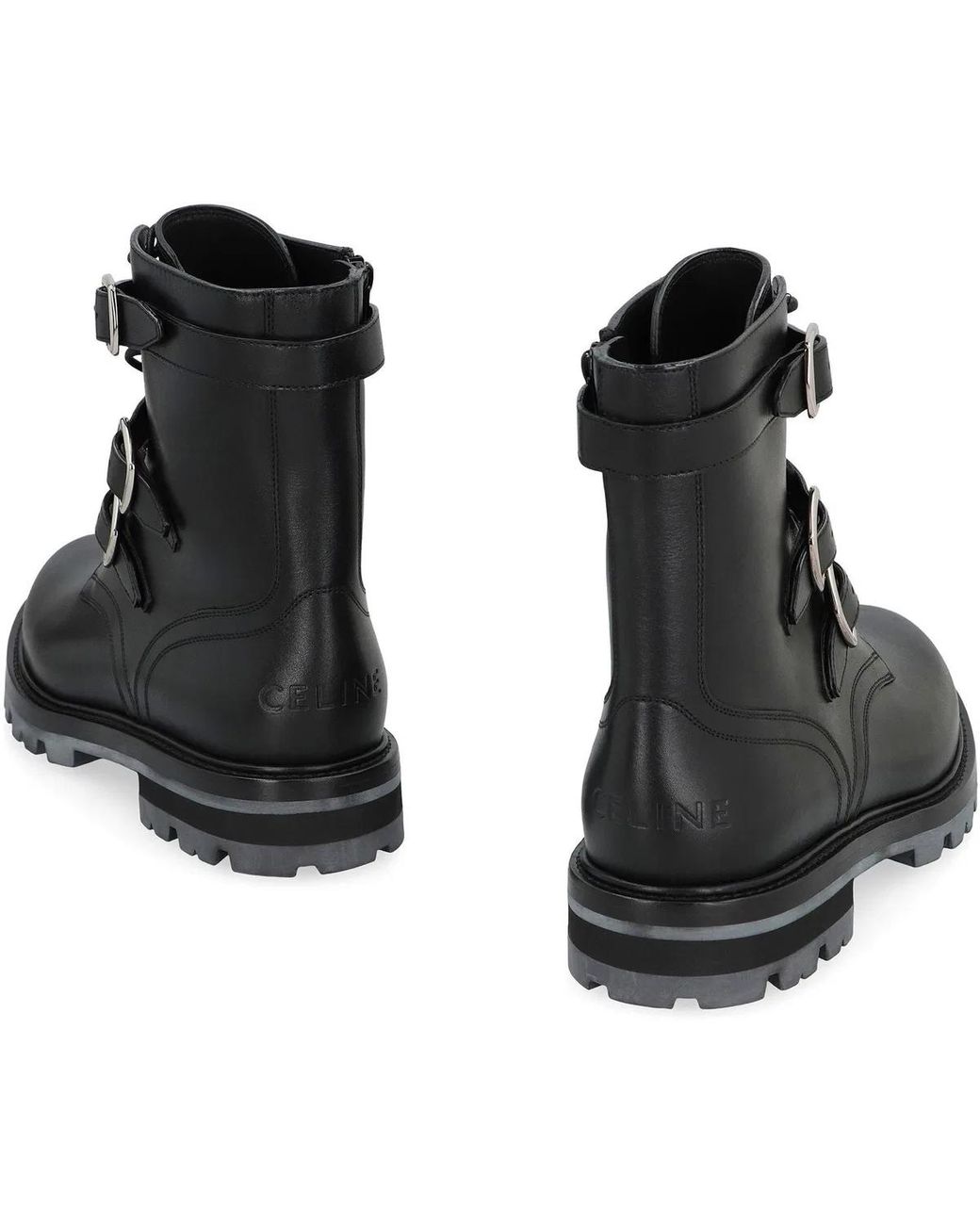 Céline Black Maggie Leather Lace-Up Boots for men