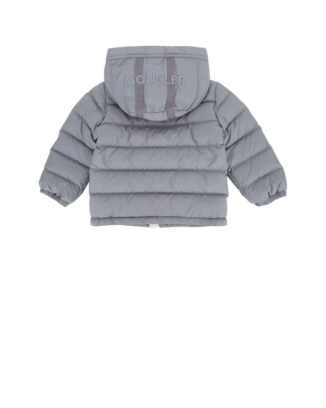 Moncler Gray Kids Puffer Jacket With Hood And Zip Front