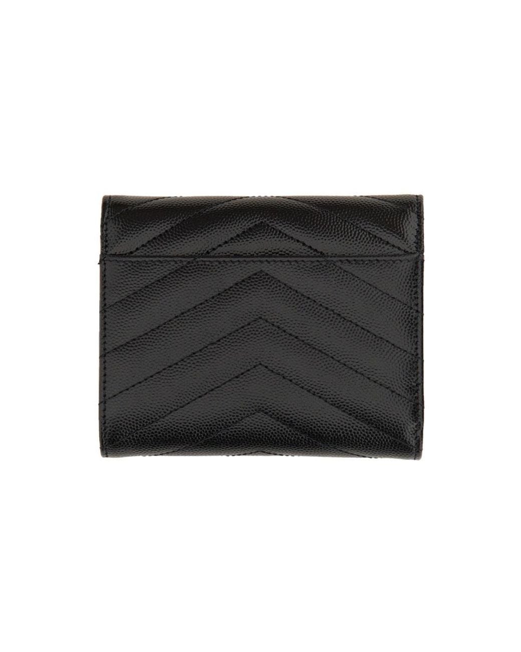 Saint Laurent Black Portafoglio Tri-Fold "Cassandre"