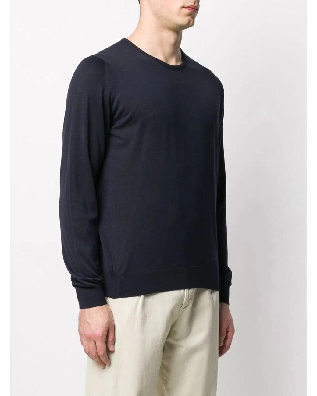 John Smedley Blue Hatfield Sweater for men