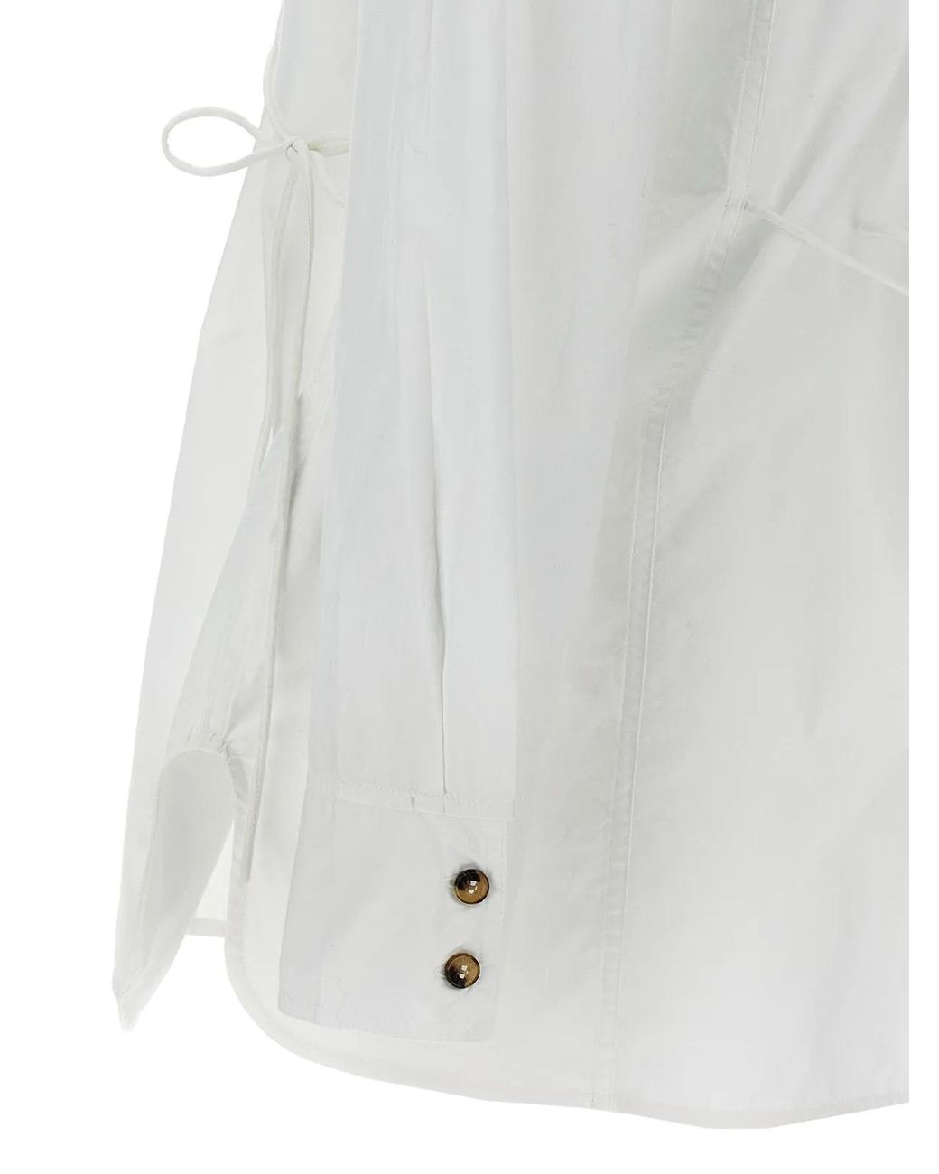 Ganni White Shirt With Decorative Side Ties