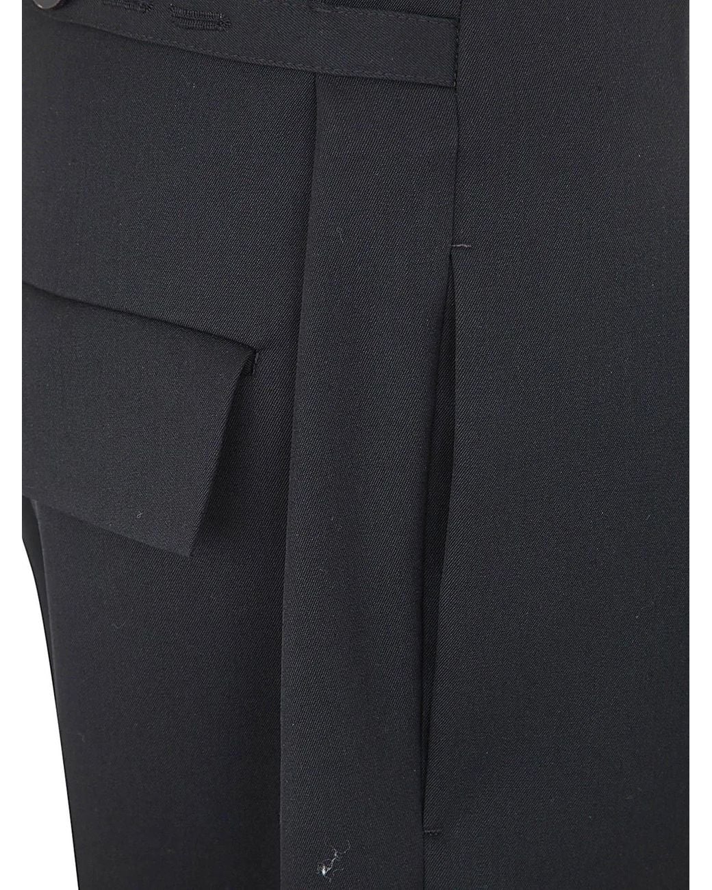 SAPIO Black Wool Trousers Loose Fit