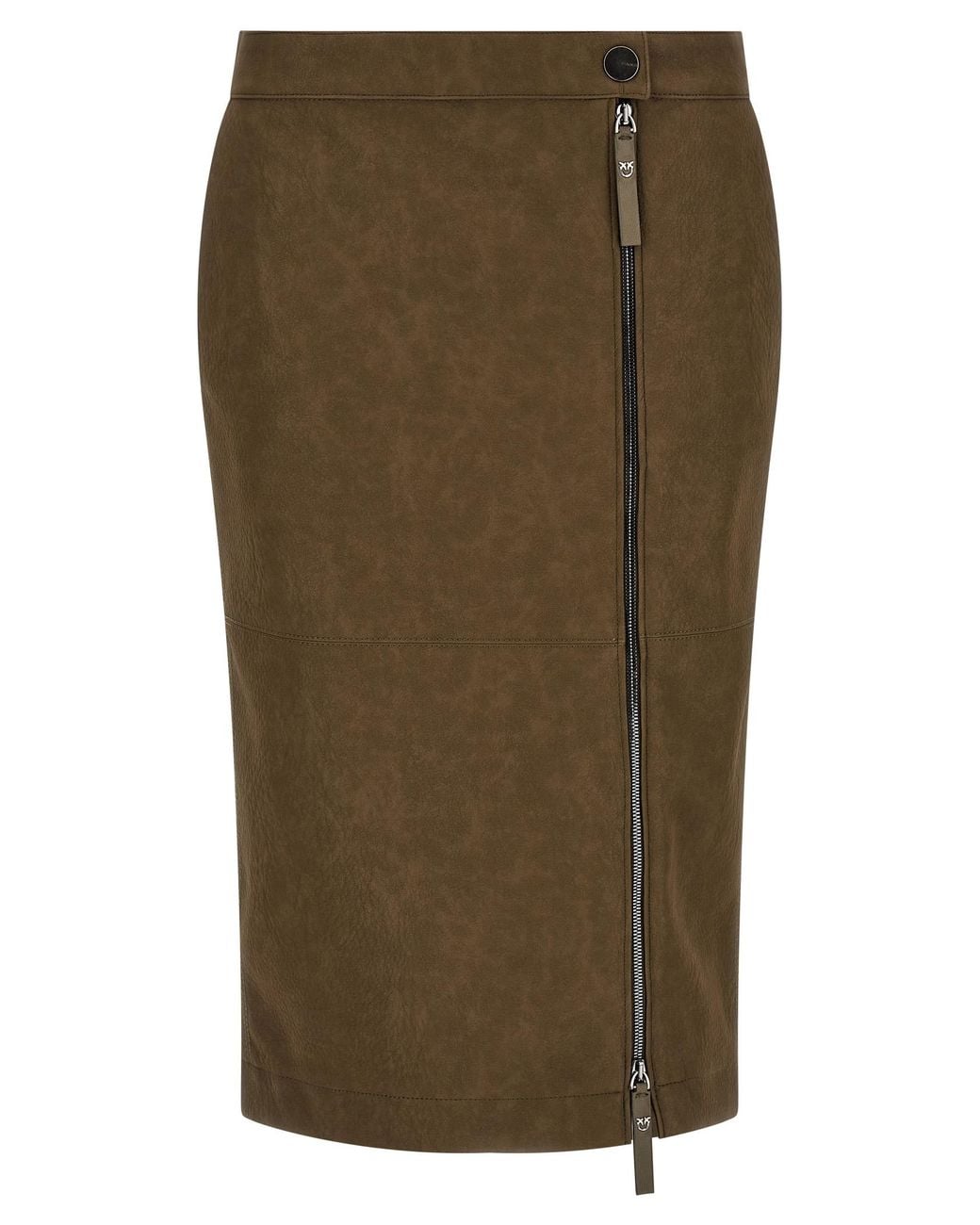 Pinko Green Viscose Midi Skirt