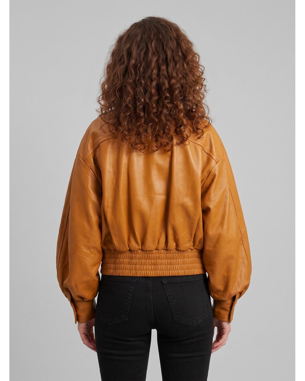 Zimmermann Orange Valiant Leather Biker Jacket