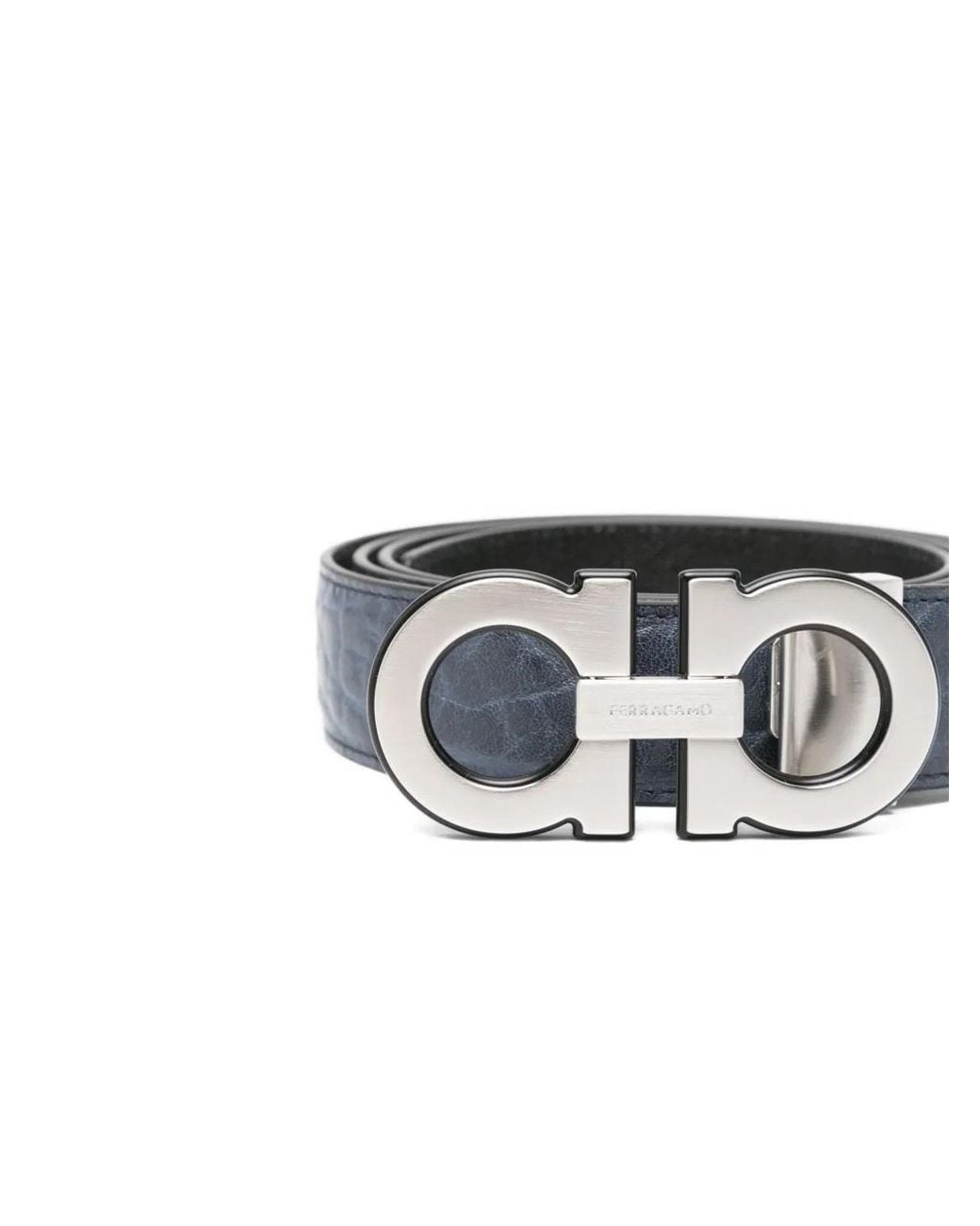 Ferragamo Gray Leather Belt for men