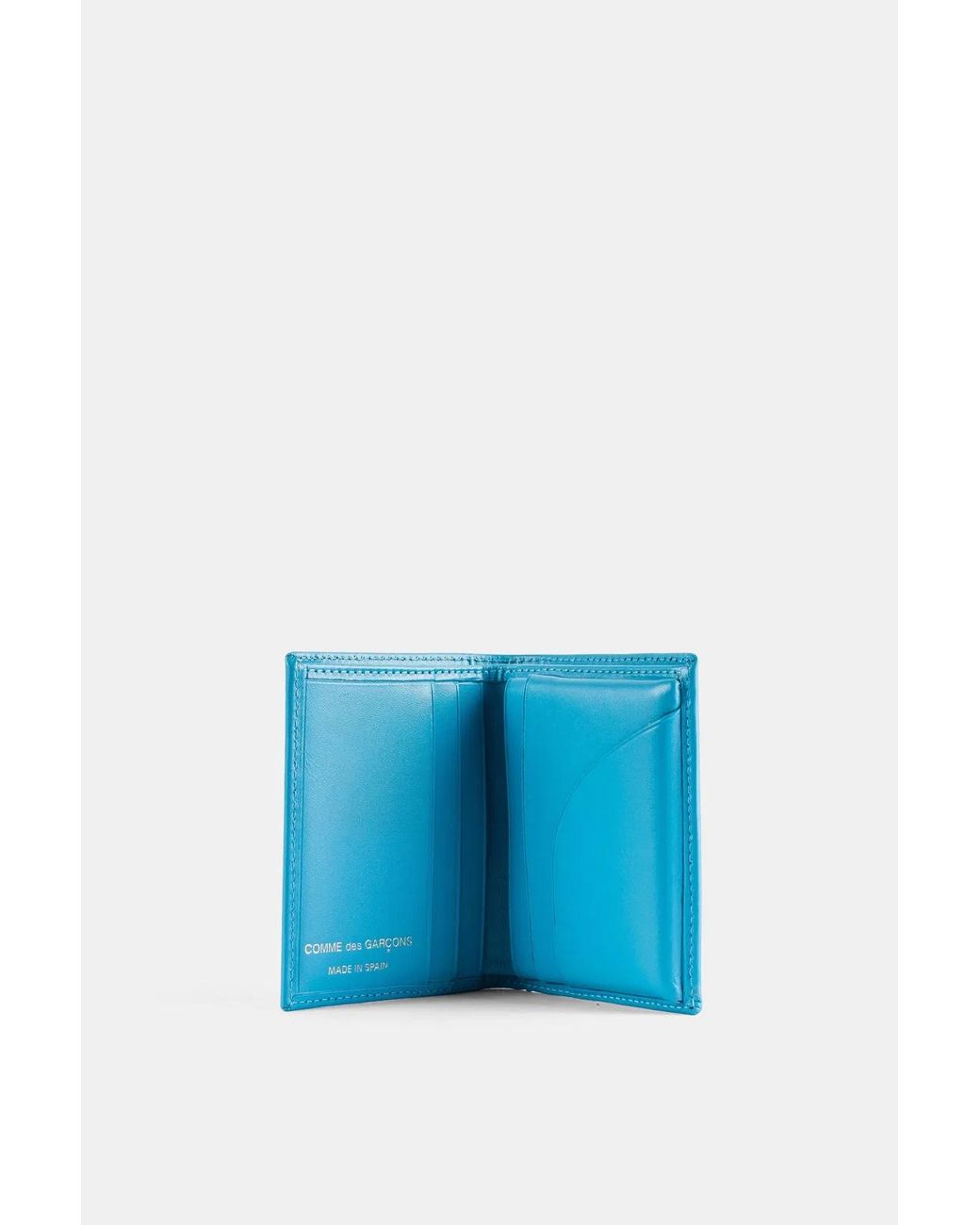 Comme des Garçons Blue Wallet Portefeuille Plié En Cuir Bleu
