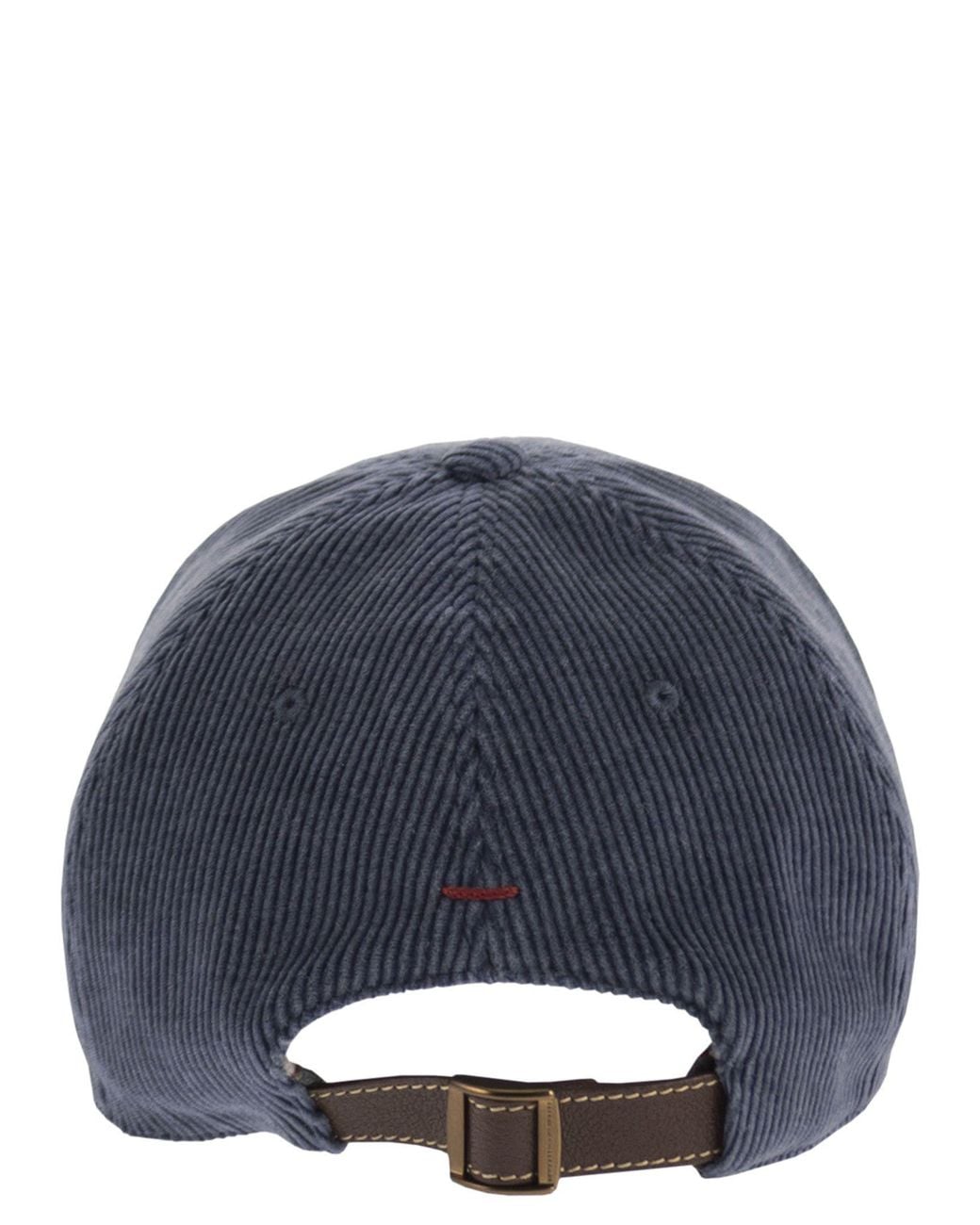 Brunello Cucinelli Blue Cotton And Cashmere-Blend Corduroy Baseball Cap for men