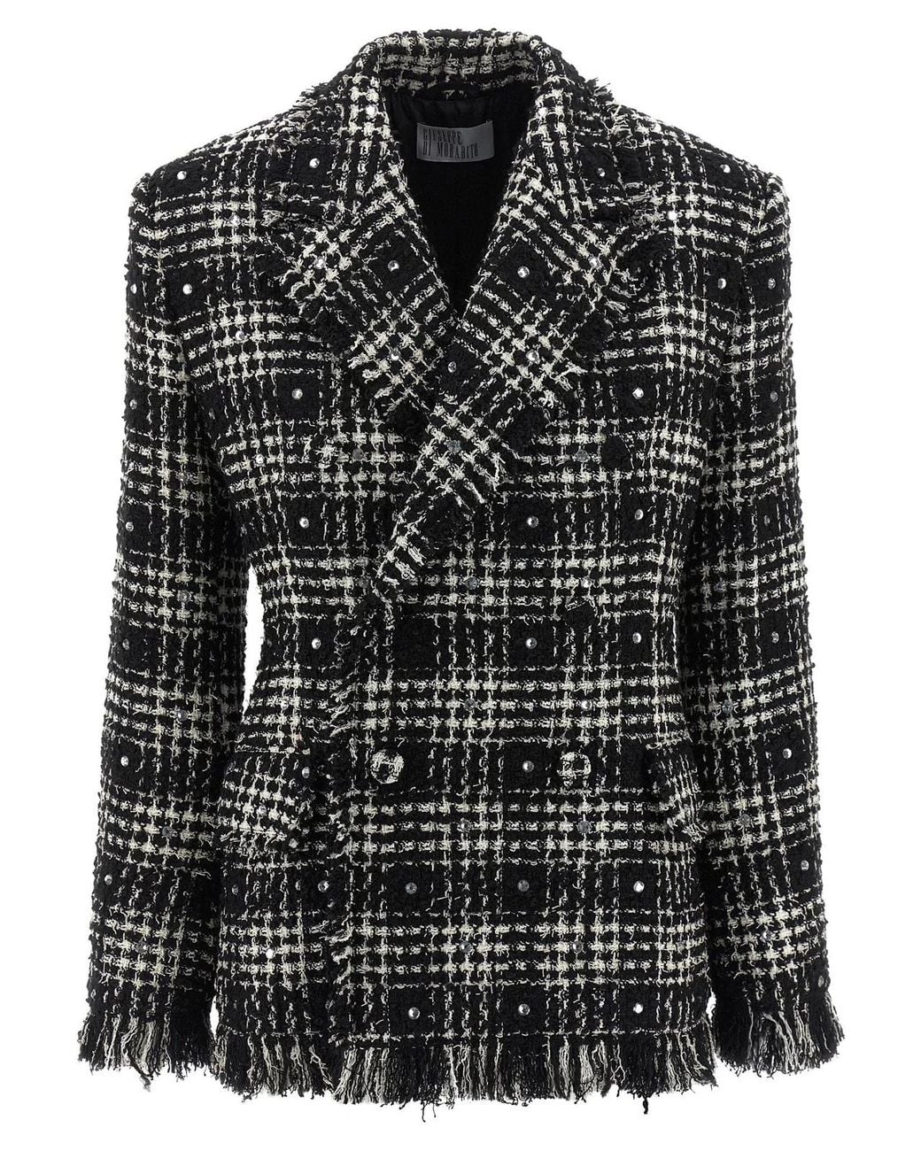 GIUSEPPE DI MORABITO Black Tweed And Rhinestone Blazer
