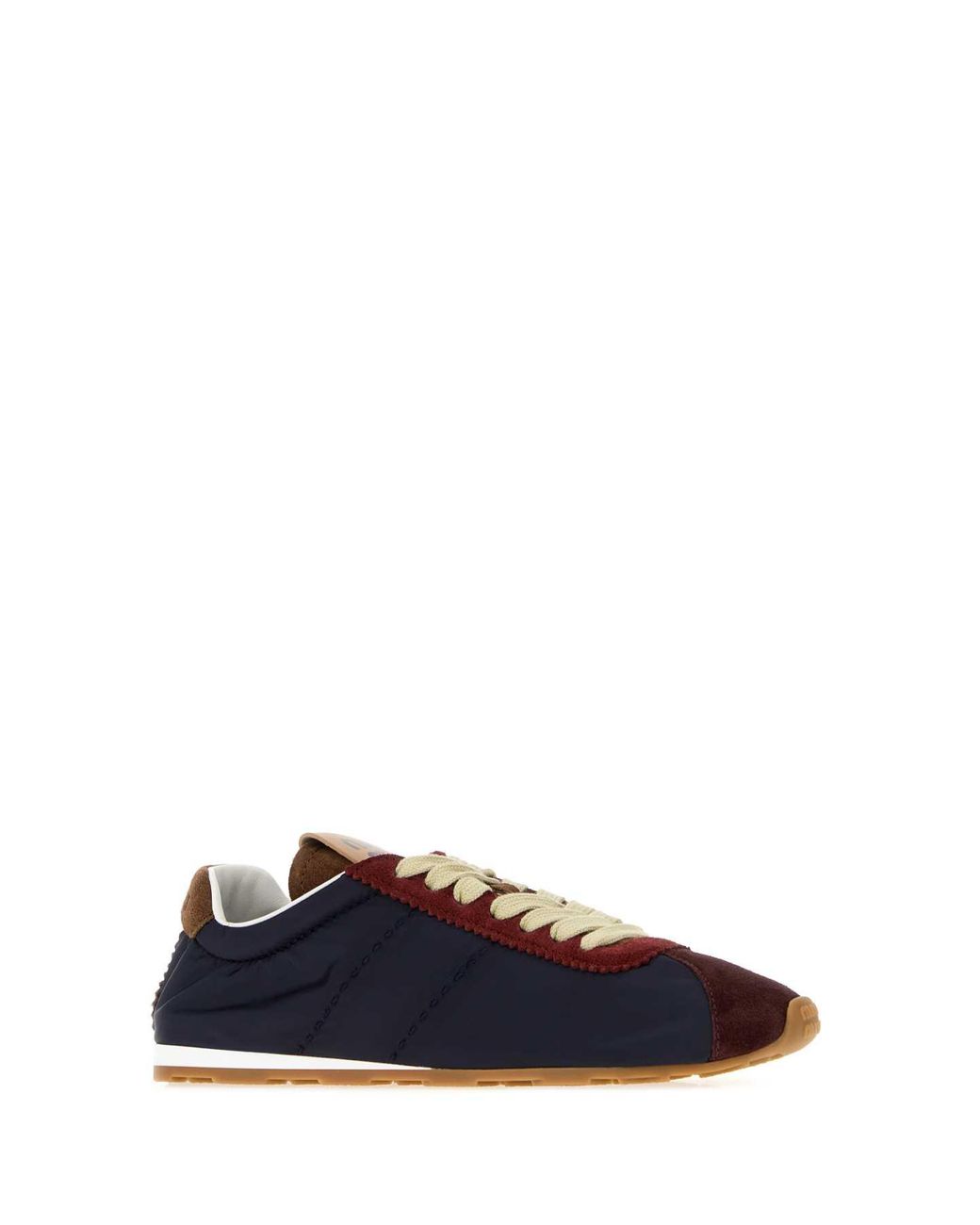 Miu Miu Blue Lace-Up Sneakers With Recycled Fabric And Calf Leather