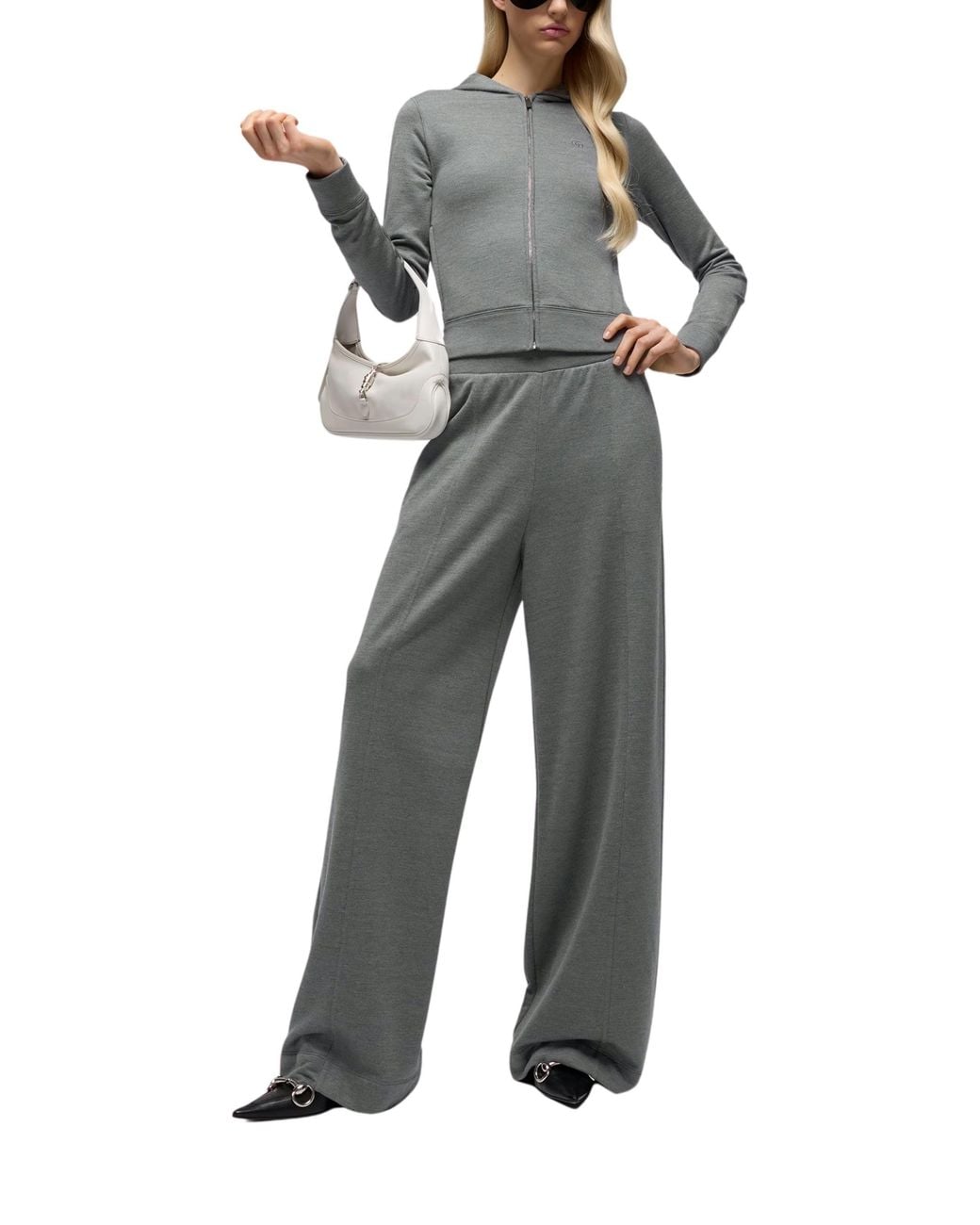 Gucci Gray Silk And Cotton Jersey Leisure Pants