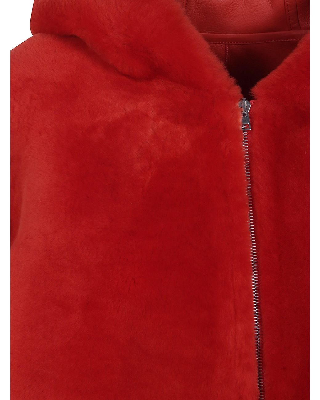 Yves Salomon Red 66 Cm Jacket