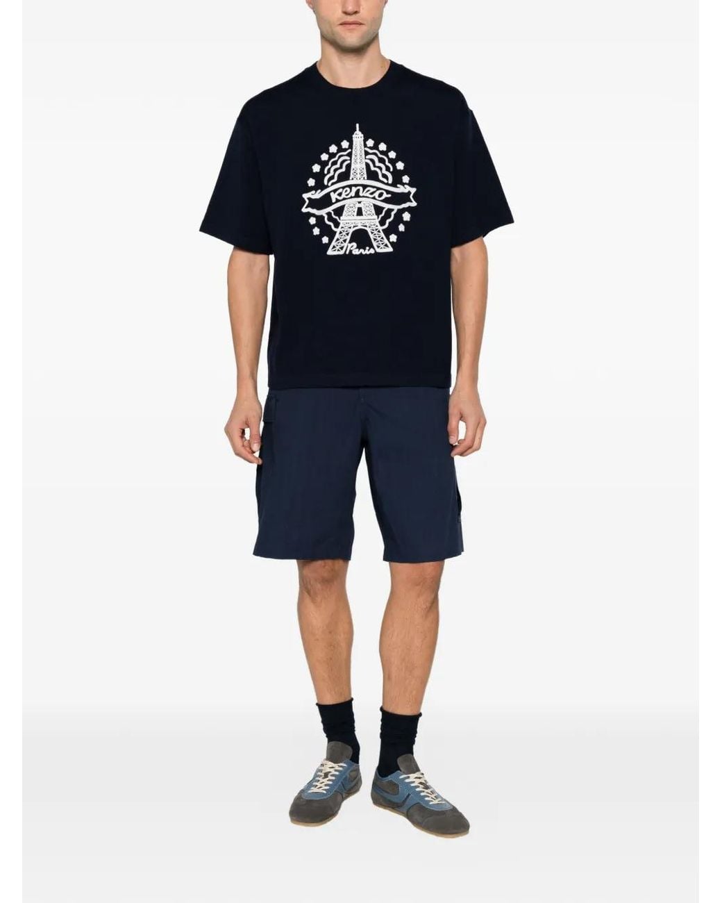 KENZO Blue Varsity' Cargo Shorts for men