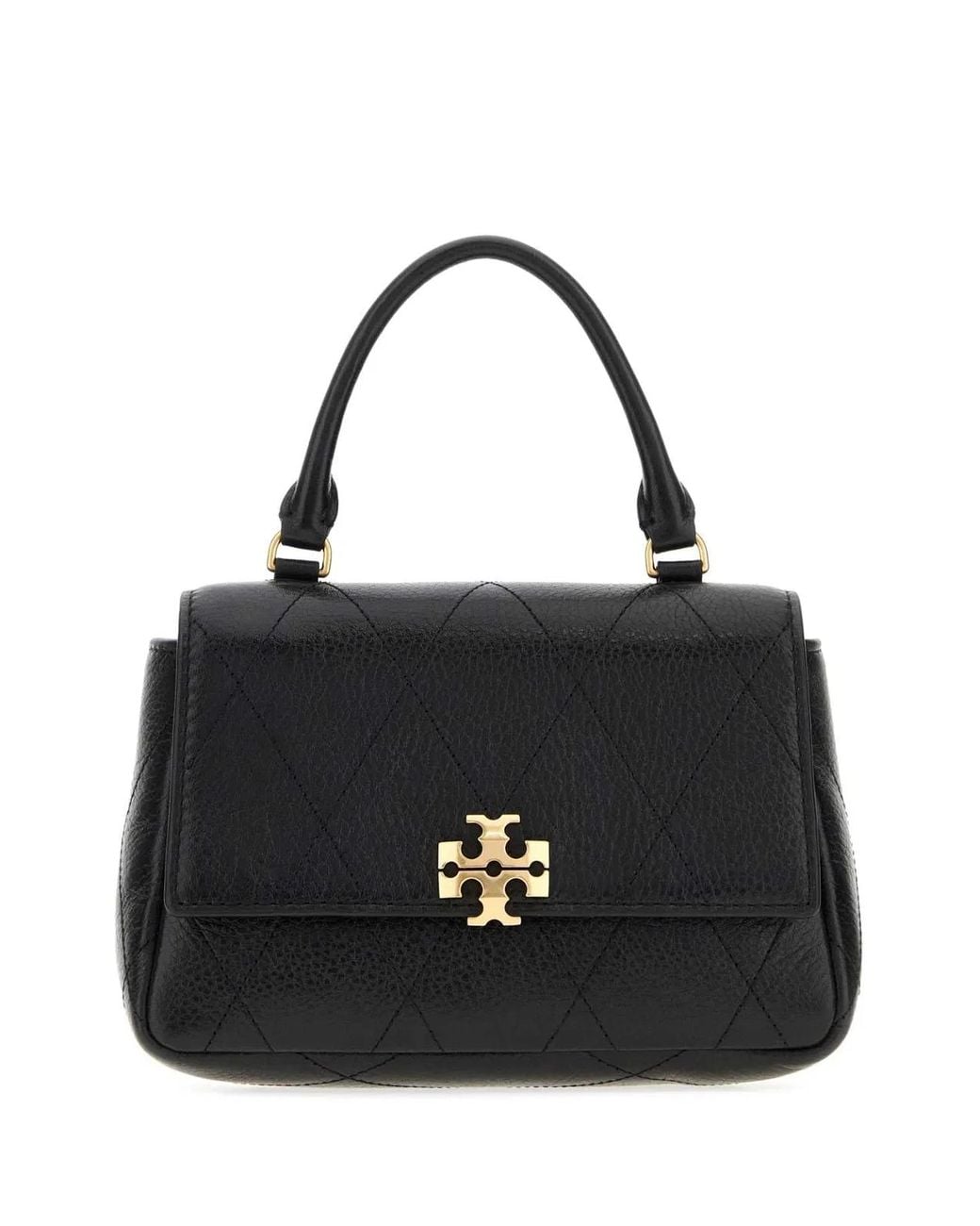 Tory Burch Black Charlie Quilted Top Handle Chain Wallet