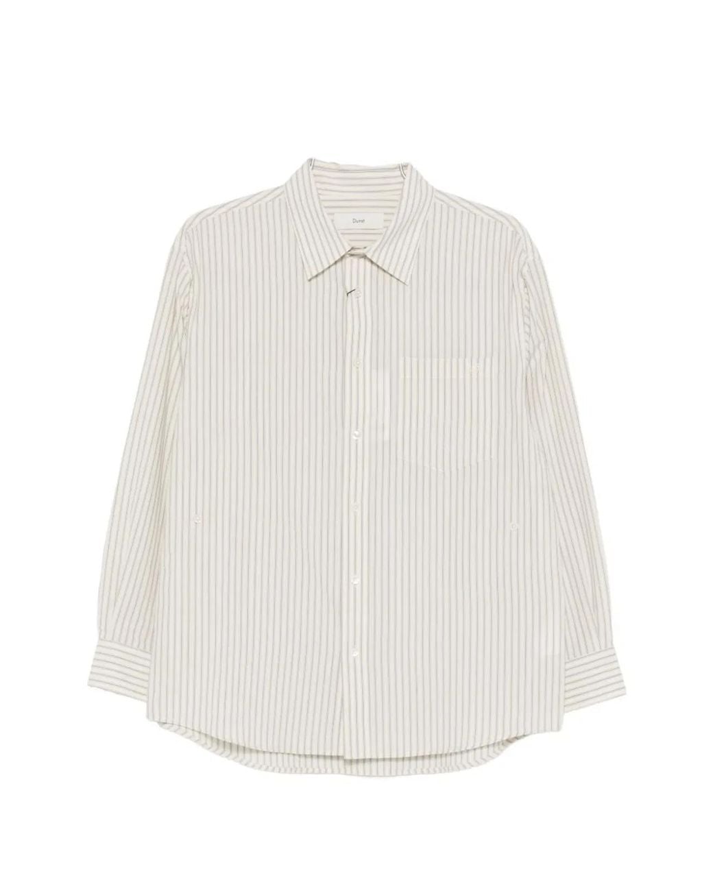 DUNST White Striped Cotton Shirt