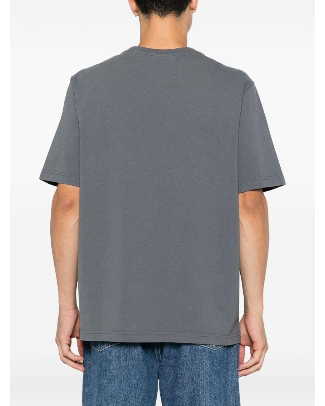 Maison Kitsuné Gray Maison Kitsuné Chillax Fox Cotton T-Shirt for men