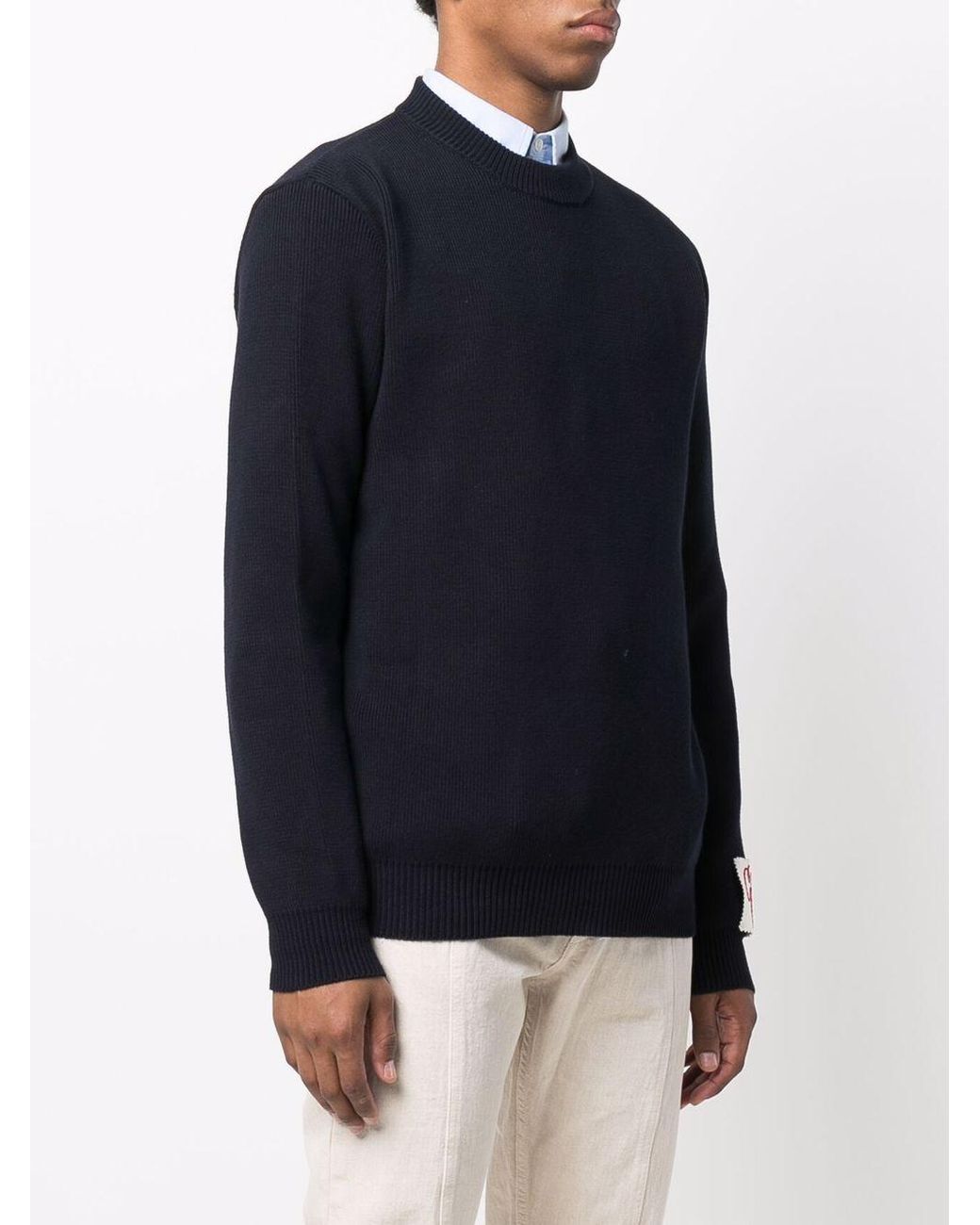 Golden Goose Deluxe Brand Blue Logo Organic Cotton Sweater for men